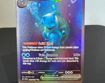 Plastoise ex Squirtle - Pokemon Fan Made Karte 151 SIR Proxy Custom strukturiert