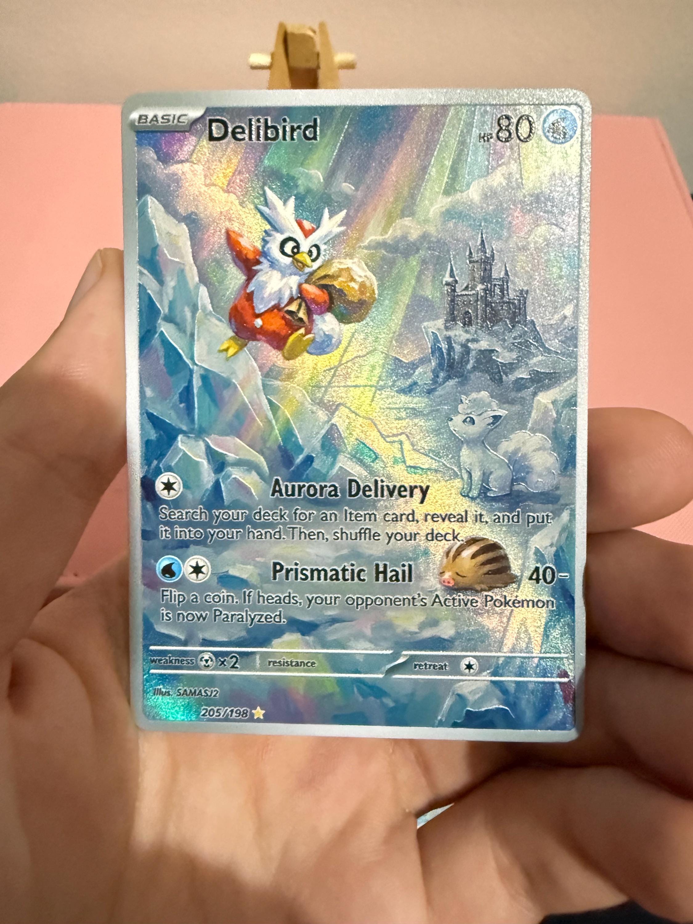 delibird pokemon card value ACE GRADED 9 MINT 074/063 – Vault TCG Weakness Lightning ×2 Resistance Fighting Delibird 2026 Mega Evolution: Chaos