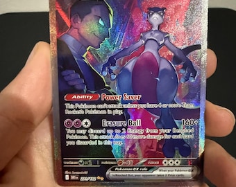 Team Rocket Mewtu ex - Destined Rivals SIR GOLD - Pokemon Fan Karte