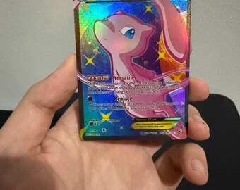 Mew ex Legendary Treasures Radiant Collection - Pokemon  Fan Made Card - Black & White Proxy Custom Textured Card