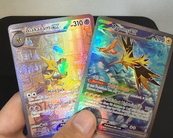 Alakazam ex Zapdos ex - Pokemon Fan Made Karte 151 SIR Proxy Custom strukturiert