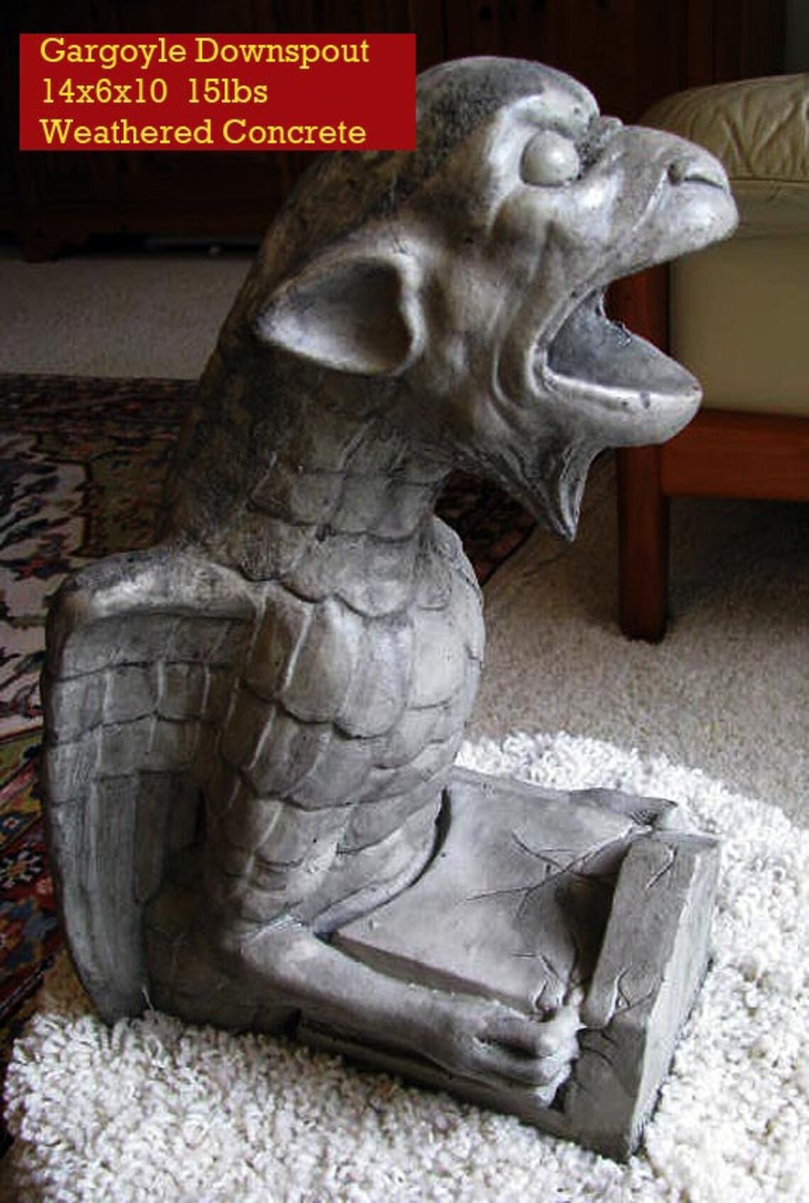 Gargoyle Downspout functional original is From the Notre Dame Cathedral