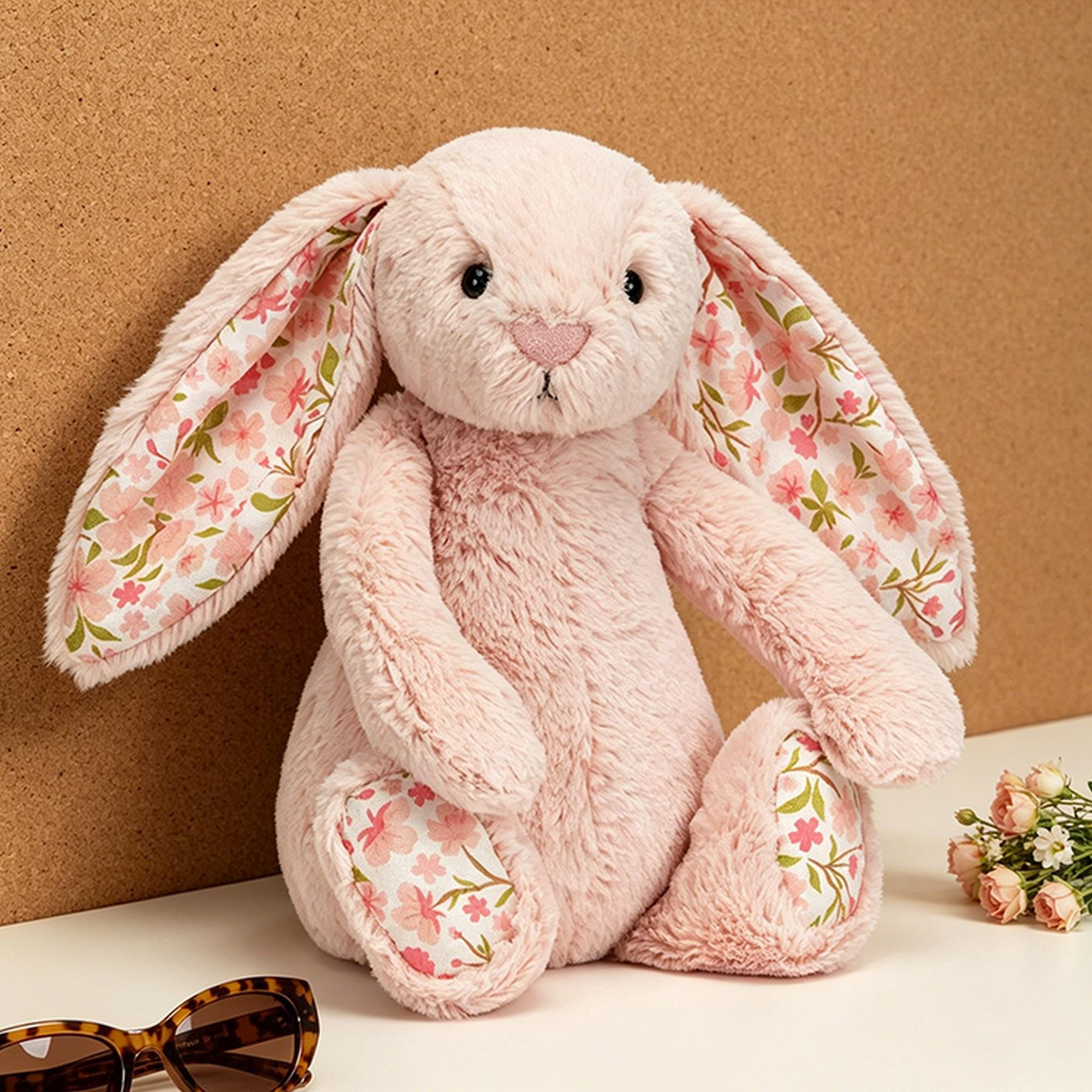 Jellycat Rabbit Decor Jellycat Bashful Blossom Bunny Plush, Delicate Pink Floral Rabbit Plush ...