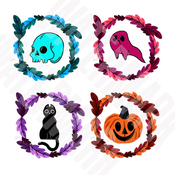 3" Spooky Wreath Sticker