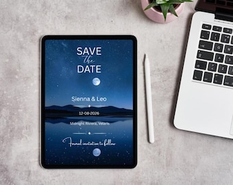 Modèle numérique « Réservez la date » au clair de lune