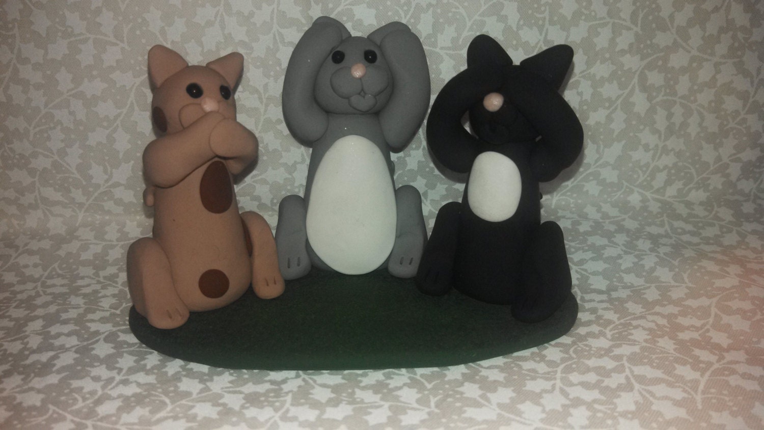 Polymer Clay Hear No Evil Speak No Evil See No Evil Cats | Etsy