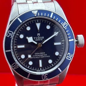 Vintage Tudor Black Bay 68 Automatic Movement Blue Dial, Stainless Steel Case & bracelet, Blue Rotating Bezel, Men's Wristwatch