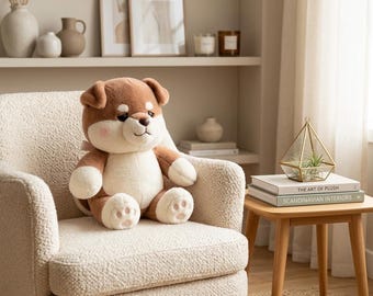 Soft Shiba Inu Plush Toy – Kawaii Stuffed Animal, Cozy Desk Decor
