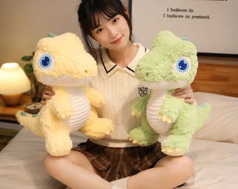 Soft Plush Dinosaur Toy, Big Eye Kawaii Dino Doll, Kids Hug Pillow