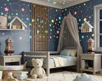 Luminous Star Wall Stickers for Kids Bedroom Ceiling Decor (100 PCS)