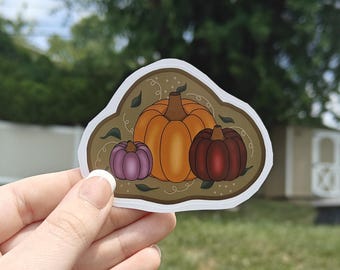 Hand Drawn Pumpkin Die Cut Sticker