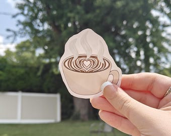 Hand Drawn Coffee Cup Die Cut Sticker