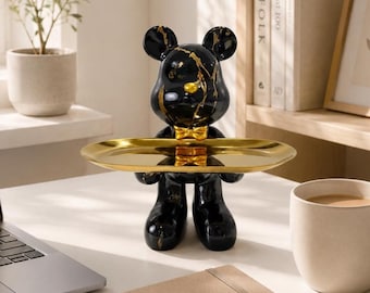 Graffiti Bär Schlüsselablage Statue Modernes Wohndekor Regal Organizer Skulptur Geschenk
