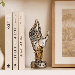 Cyberpunk Robot Hand Sculpture Game Controller Stand Mechanical Desk Decor Gift