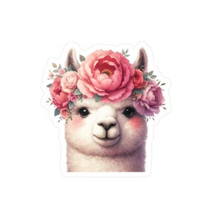 Llama Drama Vinyl Decals: Flower Crown Alpaca Stickers