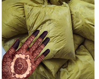 Natürliches Rajasthani Hennapulver mehndi für Haare & Körperkunst | Frische BAQ chemikalienfreie Färbung