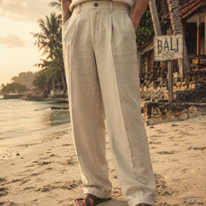 80s Mens Linen Pants - Etsy Australia