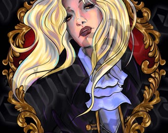 alucard vampire gothic print a4