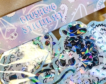 brush bug sticker set 5pc