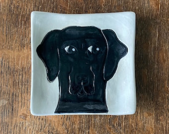 SPOON REST CERAMIC Black Lab Multi Use Dish