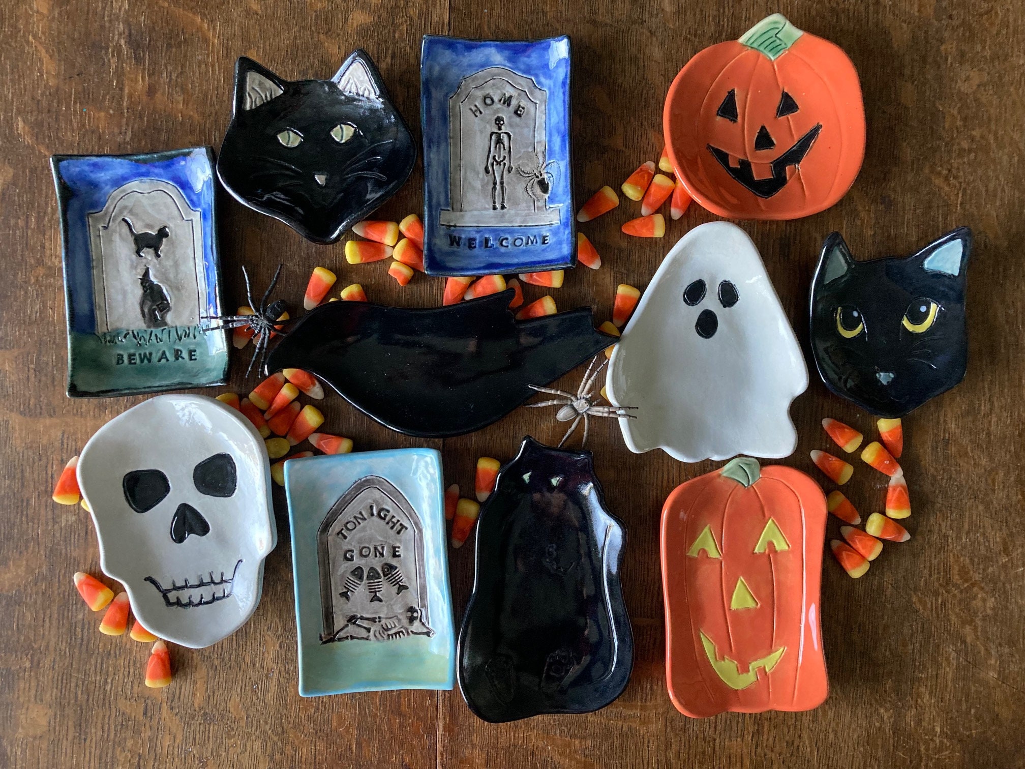 Poggiamestolo In Ceramica Dipinto A Mano Amarcord - Appoggia Cucchiaio Con Gatto Nero E Marrone - Foto 9