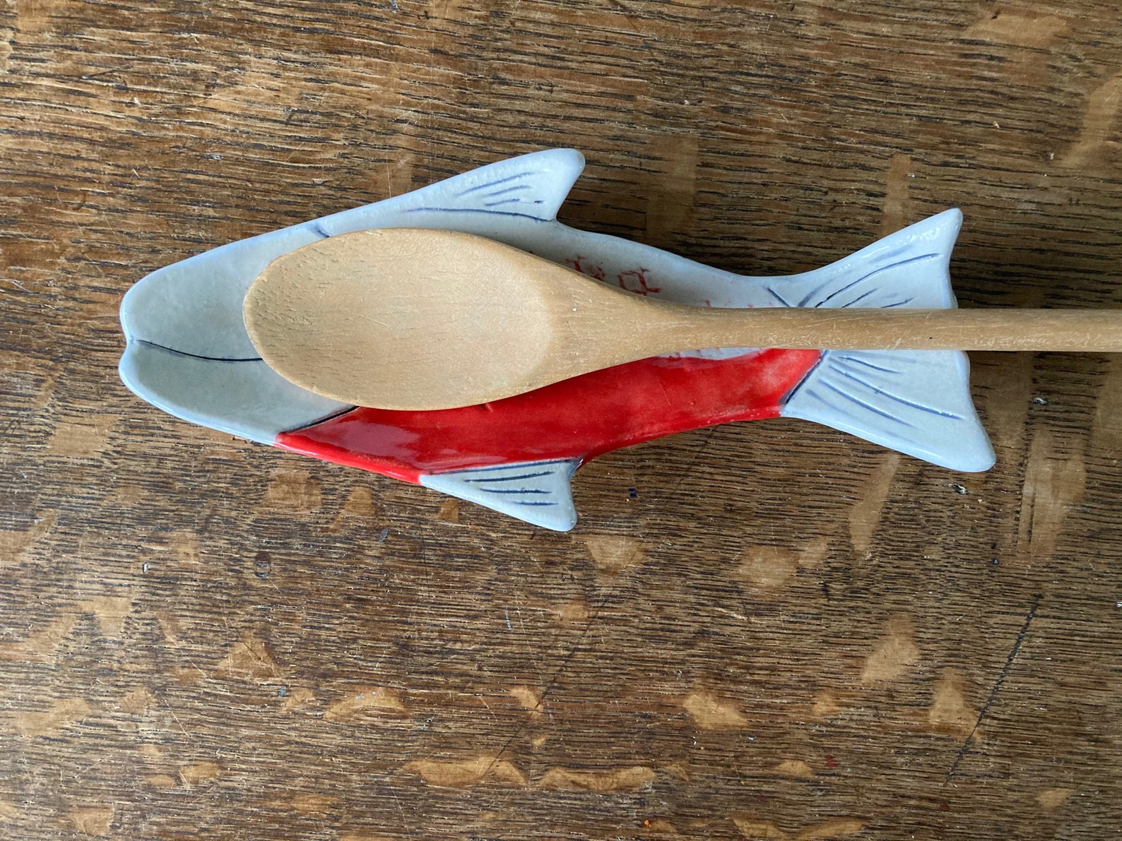 SPOON REST CERAMIC Coral Fish Stoneware hecho a mano Etsy