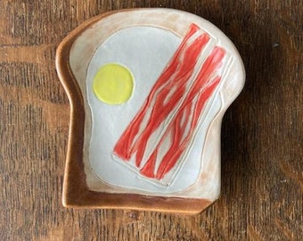 SPOON REST CERAMIC and Multi Use Dish Bacon N Egg