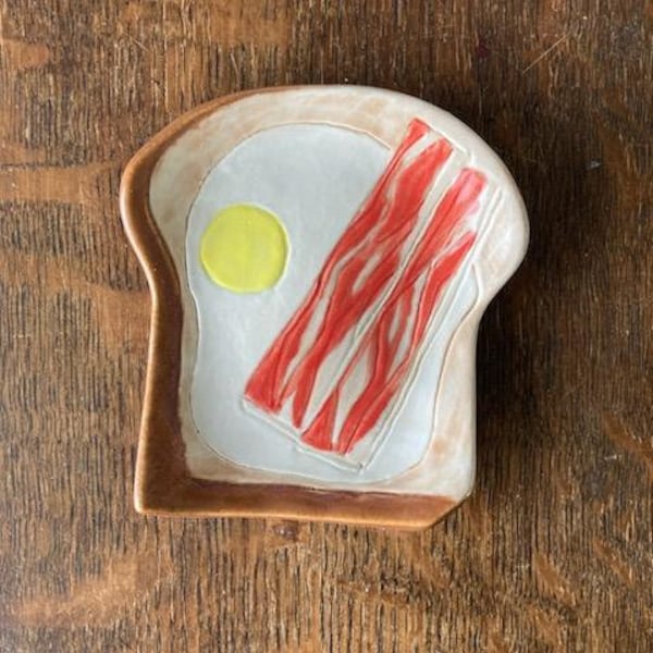 SPOON REST CERAMIC and Multi Use Dish Bacon N Egg