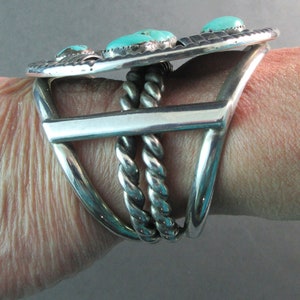 Navajo PAUL CHEE Vintage 1970's-Heavy Battle Mountain Turquoise Vintage Traditional Sterling Cuff 4.4 Ounces 23/4For Smaller Wrist image 9