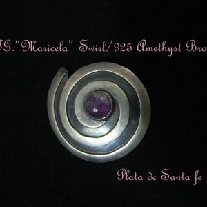 Vintage Maricela&quot; 925 Amethyst &quot;Cut Out/Over Lay&quot; Taxco Brooch Eagle 3