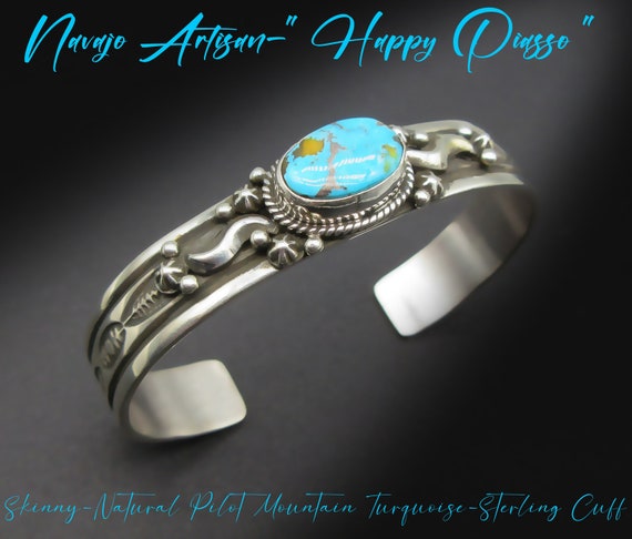 Fabulous Vintage Native American Navajo Pilot Mountain Turquoise Sterling Silver Swirl Ring Fabulous Vintage Native American Navajo Pilot Mountain Turquoise Sterling Silver Swirl Ring