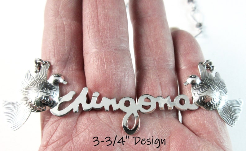 Mar\u00eda Bel\u00e9n~ /'CHINGONA/' Sterling Delicate~Dainty~Dove Necklace with Hand Made Chain~Free Ship!