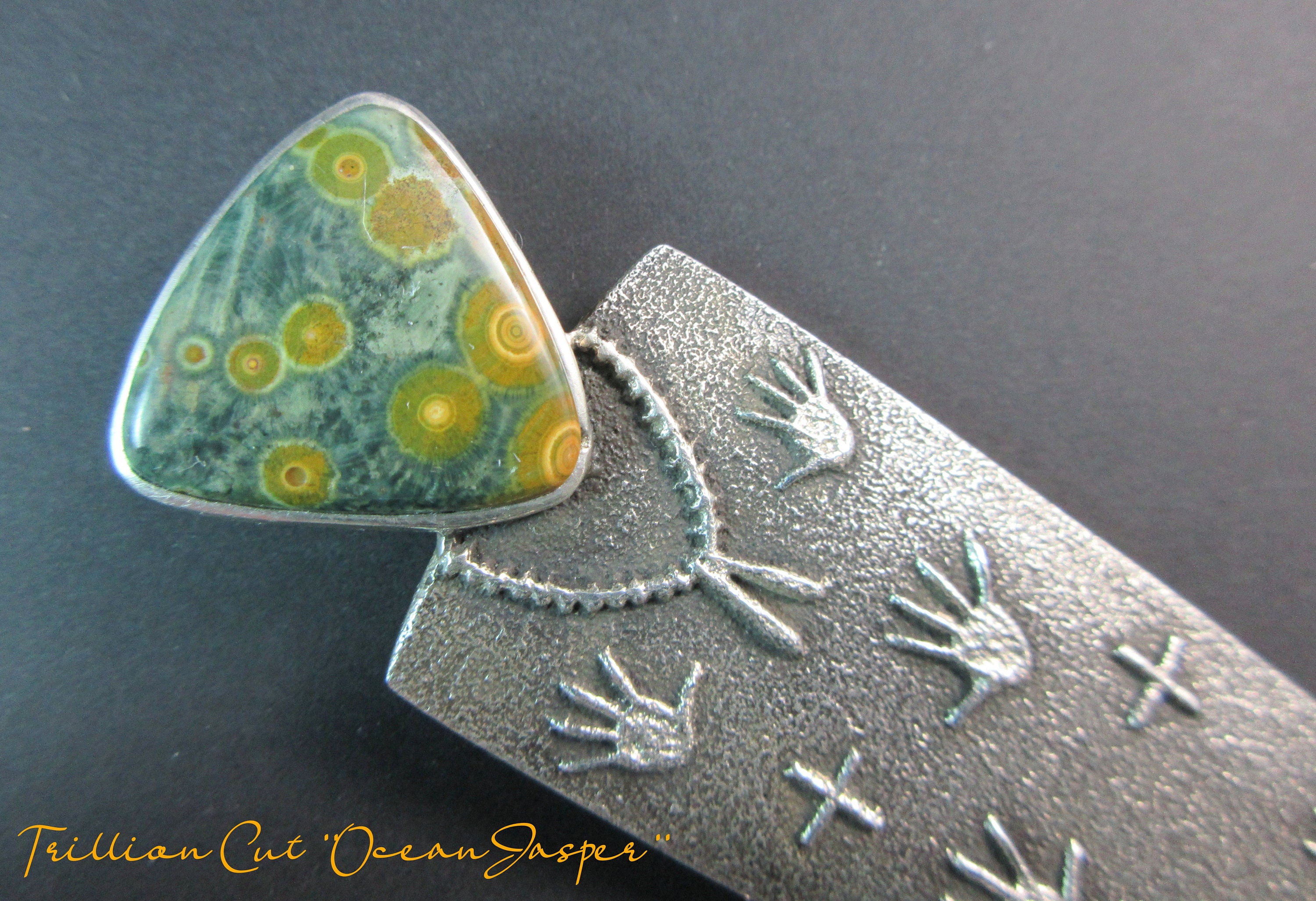 Navajo Tufa Artisan- DARRYL DEAN BEGAY- Ocean Jasper/ Petroglyph 