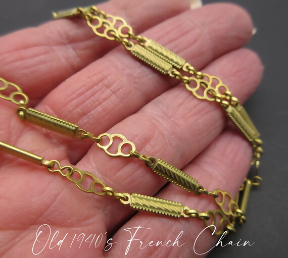 Rare Holy Medals Repurposed1940's Brass French Chai… Gem