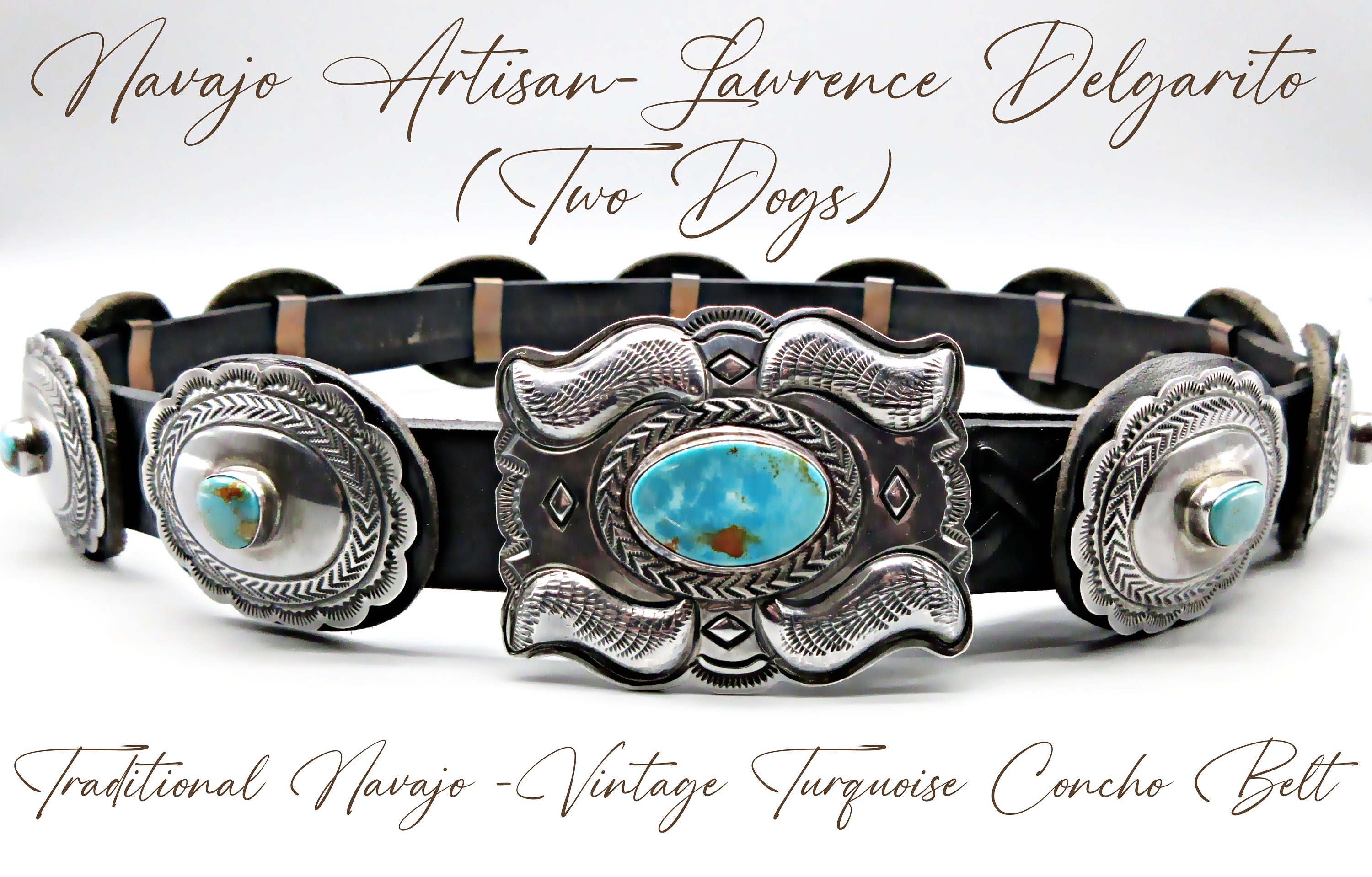 Authentic Vintage Mosaic Pastel Stone Concho Belt Belt, A Vintage, Concho, Turquoise, 2nd Phase, Revival  main image 4