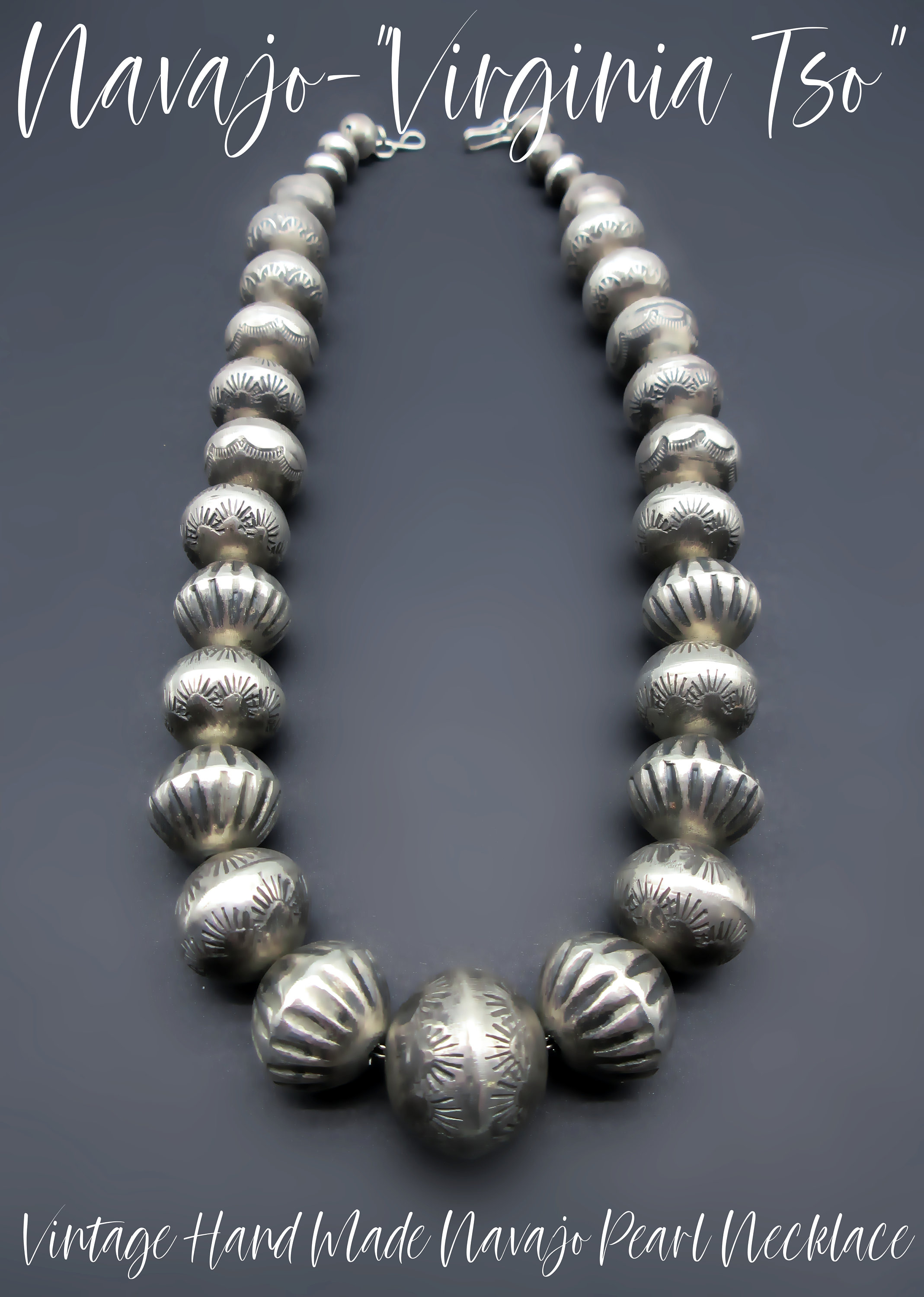 Sparkling Vintage Native American Navajo Pearls Sterling Silver Necklace Sparkling Vintage Native American Navajo Pearls Sterling Silver Necklace