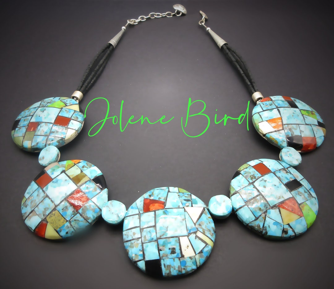Huge Santo Domingo Royston Turquoise Bird Necklace Huge Santo Domingo Royston Turquoise Bird Necklace