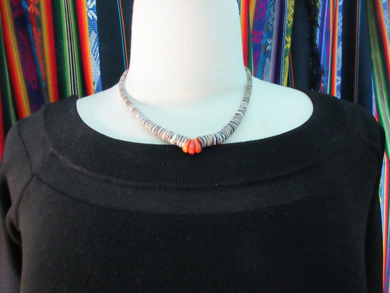 Santa Fe Indian Market 1st Place Award Winners~Kewa Pueblo~FARRELLREYES PACHECO~Hand Cut OliveSpiny Oyster Shell Heishi Necklace