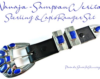 Vtg Tommy Jackson Navajo Sterling Silver Lapis Belt Buckle Heavy 84gr Native il_340x270.7080477219_5l7k.jpg main image 4