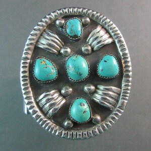 Navajo PAUL CHEE Vintage 1970's-Heavy Battle Mountain Turquoise Vintage Traditional Sterling Cuff 4.4 Ounces 23/4For Smaller Wrist image 4