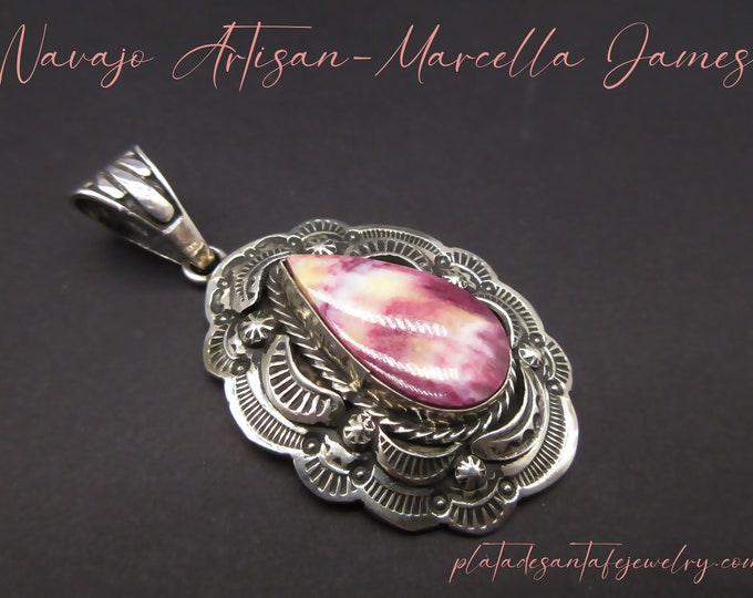 Pendentif En Argent Massif Sterling Signé Marcella James - Style Navajo, Occasion
