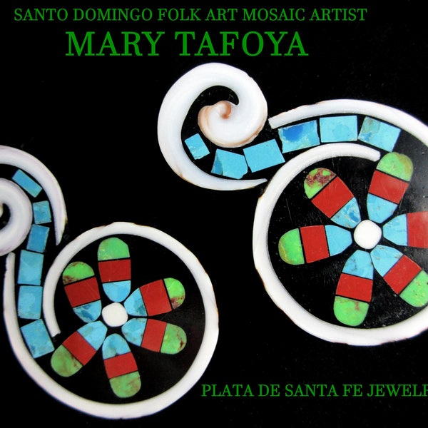 Ke Wa Pueblo~ 'Folk Art Mosaic' Artist~MARY TAFOYA~FIGURE 8~Whimsical Earrings