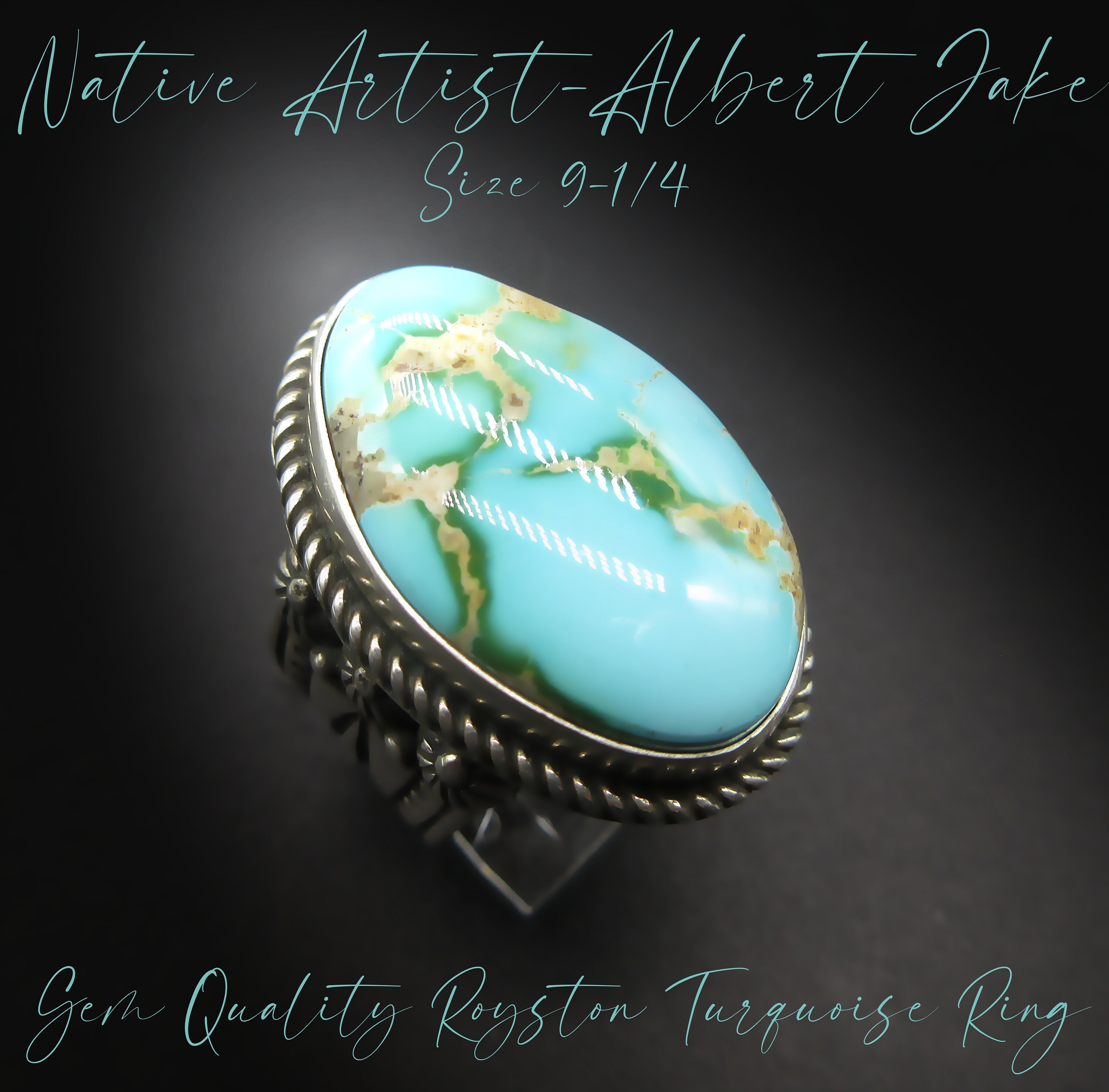 Important Al Jake Native American Navajo Royston Turquoise Sterling Silver Bracelet Important Al Jake Native American Navajo Royston Turquoise Sterling Silver Bracelet