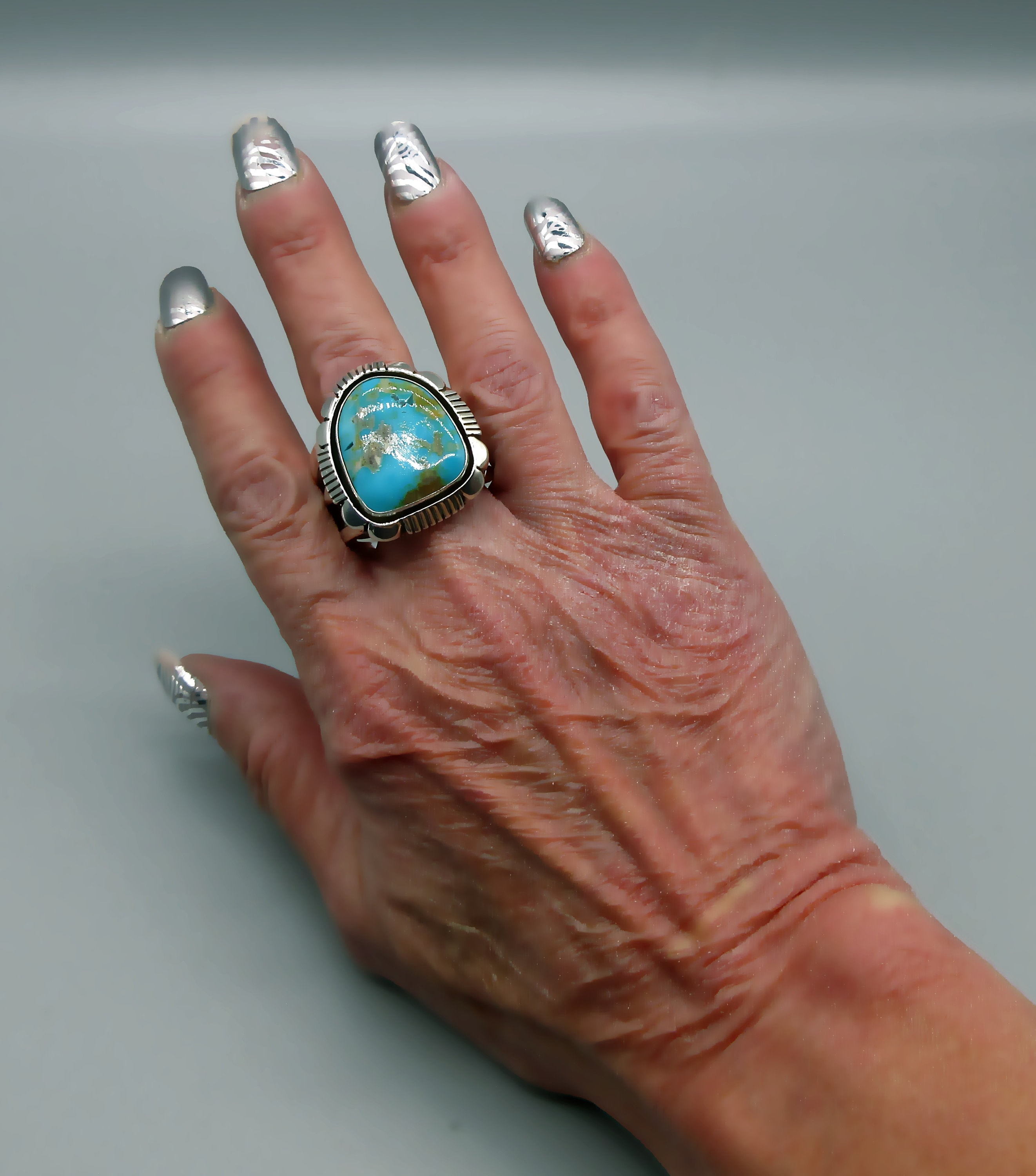 willie cooper、ウィリークーパー、ターコイズリング リングナバホ石物のCooper Willie Turquoise Mt ターコイズ