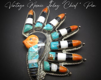 Vintage Native American Fred Harvey Horse Pin / 1930's Turquoise