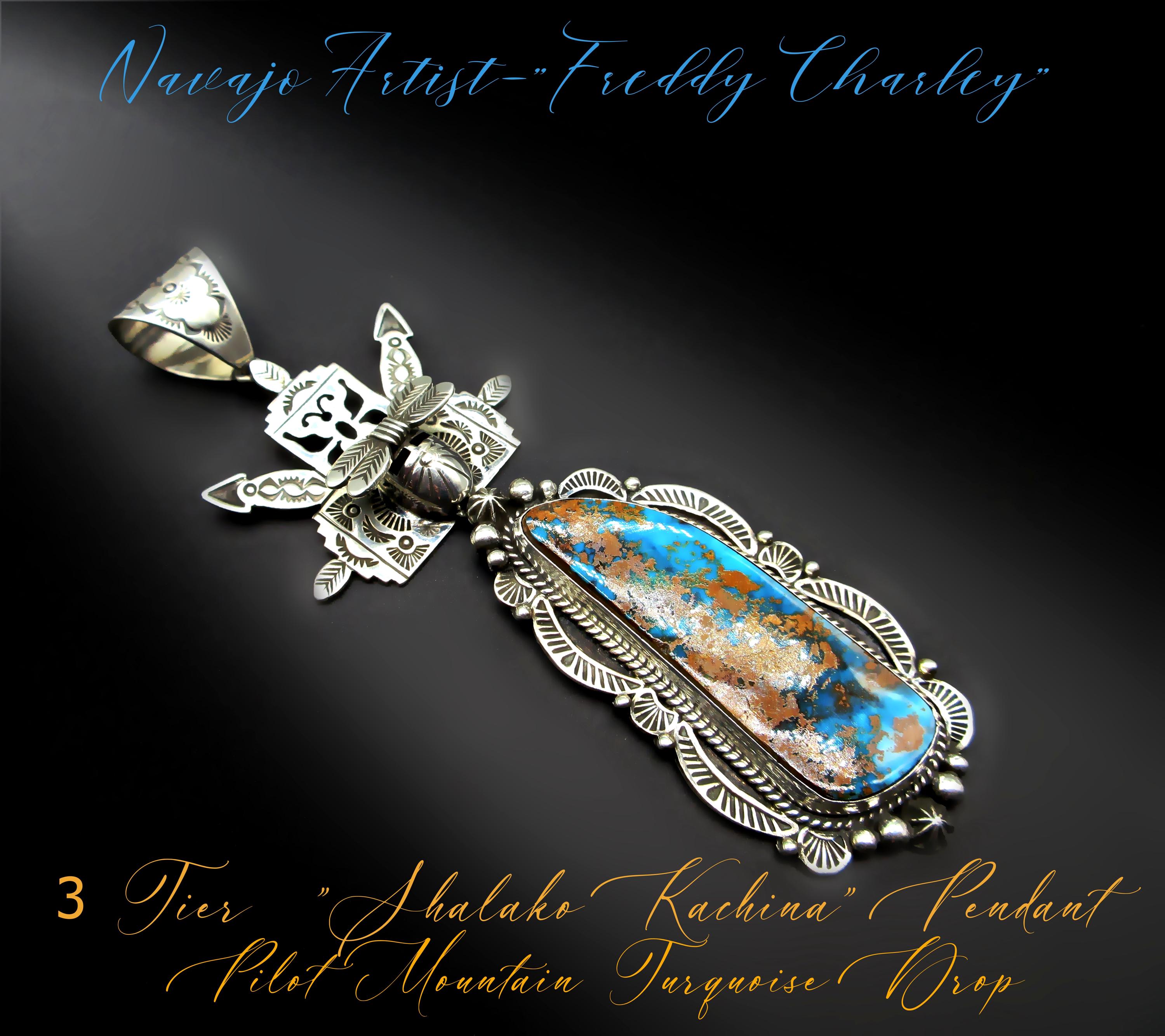 Huge 3 Tier Navajo Sterling Silver Bee Stone Native American Pendant Huge 3 Tier Navajo Sterling Silver Bee Stone Native American Pendant