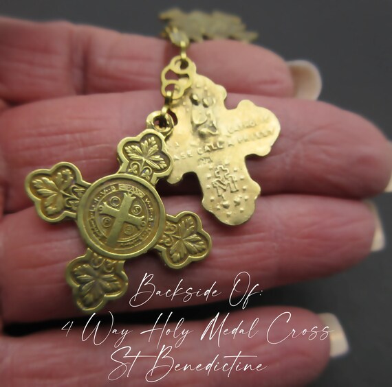 Rare Holy Medals Repurposed1940's Brass French Chai… Gem