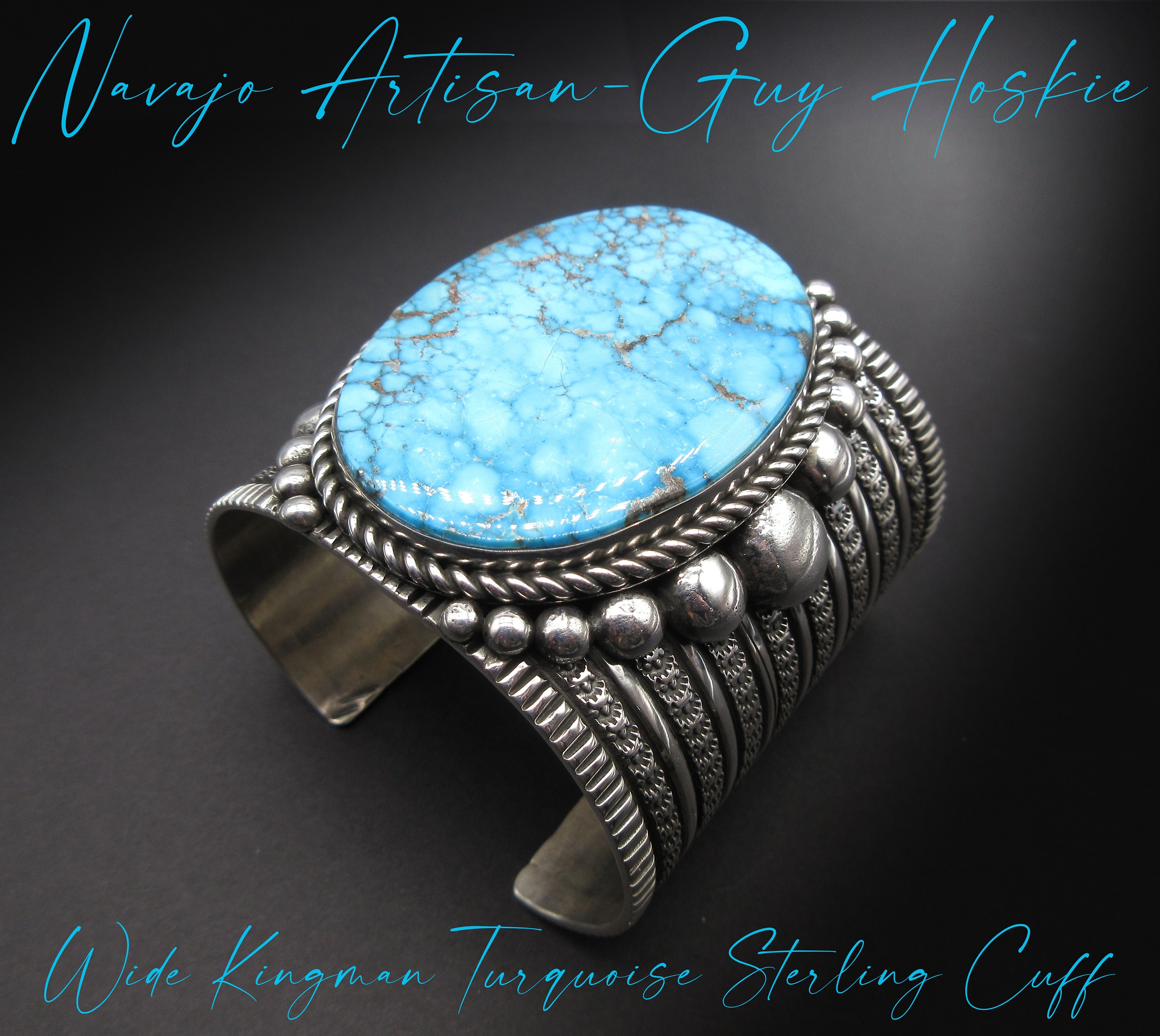Important Colossal Bahe Vintage Native American Navajo Turquoise Sterling Silver Bracelet Important Colossal Bahe Vintage Native American Navajo Turquoise Sterling Silver Bracelet