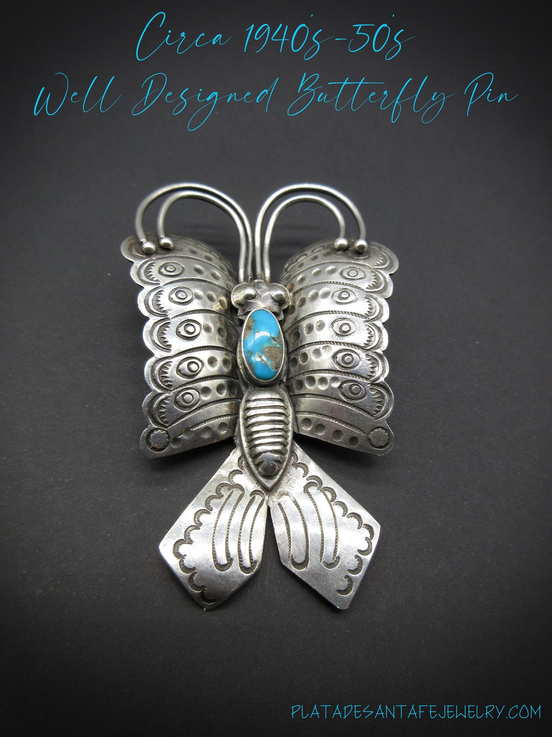 ラリースミス BUTTERFLY PIN (TURQUOISE) Larry Smith Turquoise Butterfly Pin – BROGUE