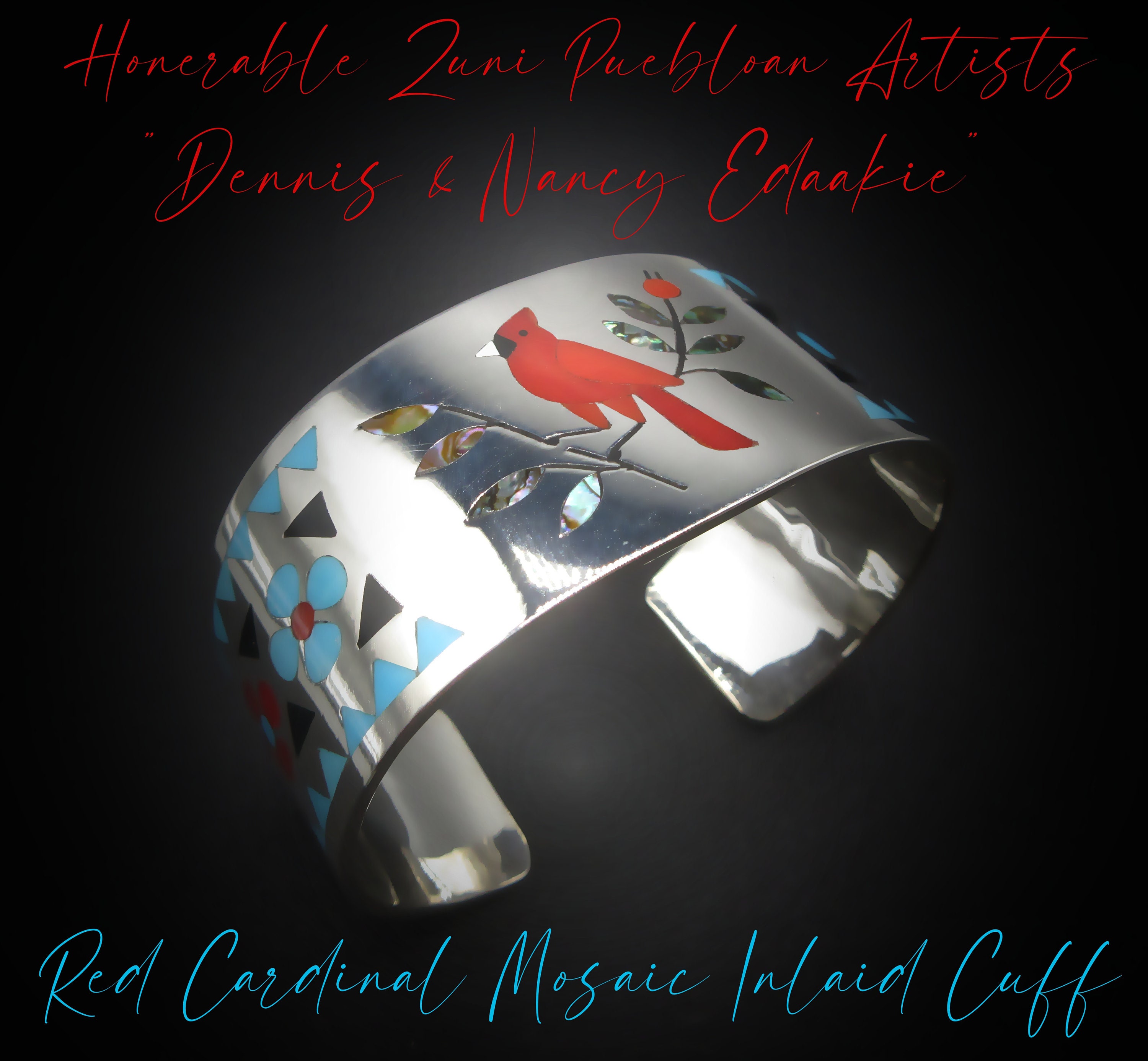 Extreme Detailed Cardinal Vintage Native American Zuni Coral Lapis Sterling Silver Bracelet Extreme Detailed Cardinal Vintage Native American Zuni Coral Lapis Sterling Silver Bracelet